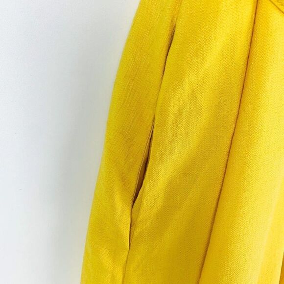 Banana Republic Halter Midi Dress Banana Yellow 677658 Crepe Pockets - Picture 8 of 9